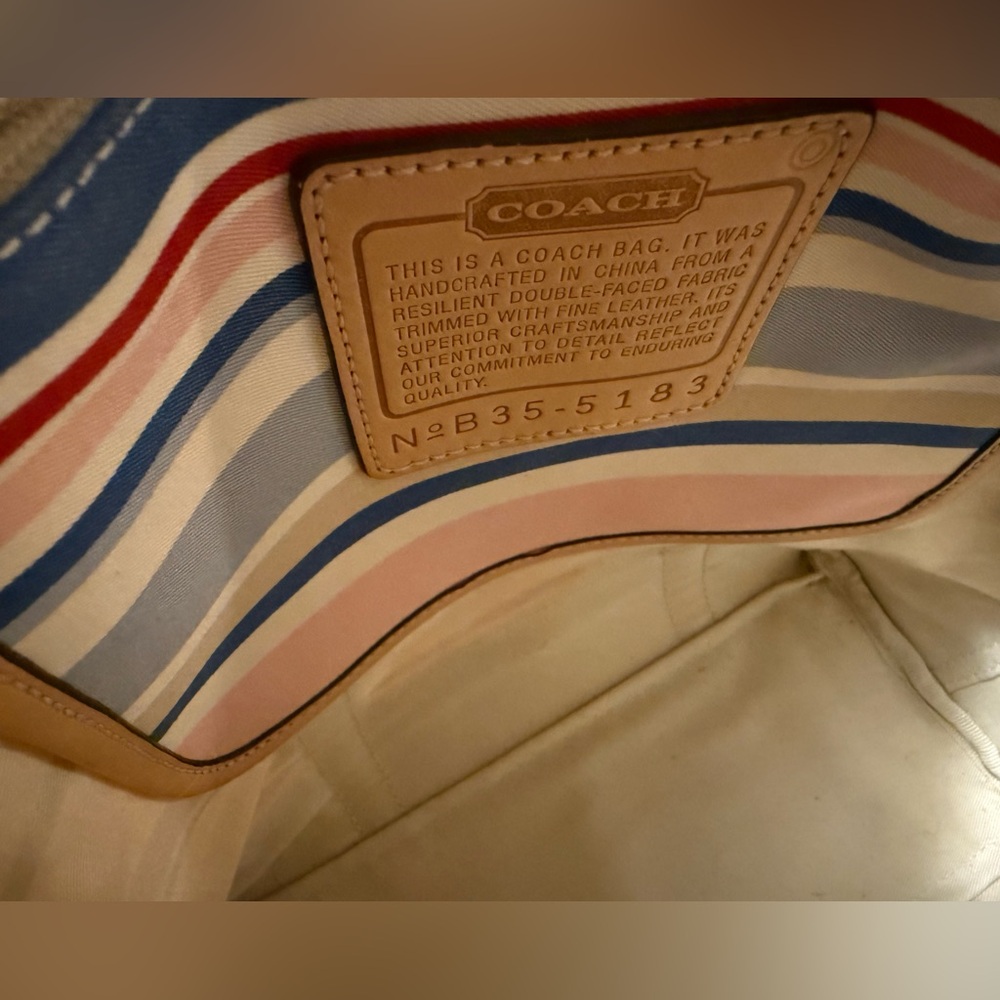 Coach Vintage 2003 Hampton Nautical Multicolor Striped Shoulder / Tote Bag - Picture 8 of 11